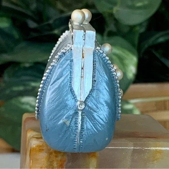 AVON Collectibles All Dressed Up Blue Pearl Purse Clutch Bag Fashion Figurine - Picture 4 of 14